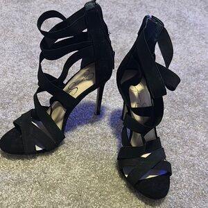Elegant Black Strappy Heels